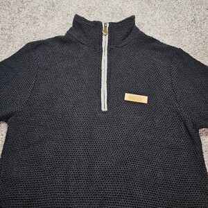 Jadelynn Brooke Womens Long Sleeve 1/4 Zip Pullover Black Size Small